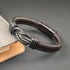 Mix and Match Leather Rope Men's Leather Bracelet Stainless Steel Twist Wrap Charm Fashion Classic Bracelet Men's Jewelry Gift
