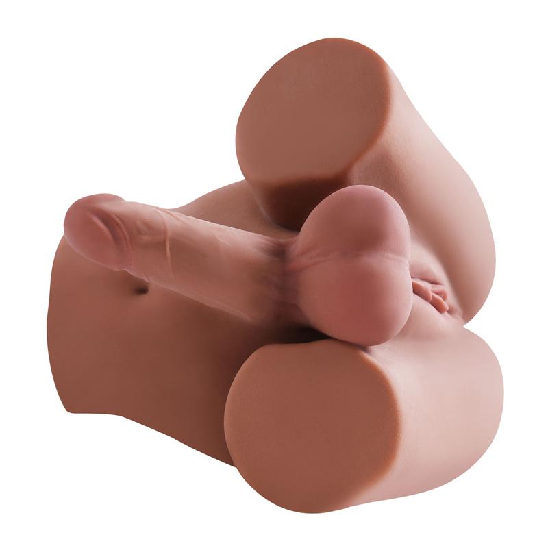 Pene+Vagina+Ano Realistas 3-en-1 Hombre Mujer Gay TPE Medio Cuerpo Muñeca Sexual Piel Suave Realista Juguete para Adultos Productos Masturbadores