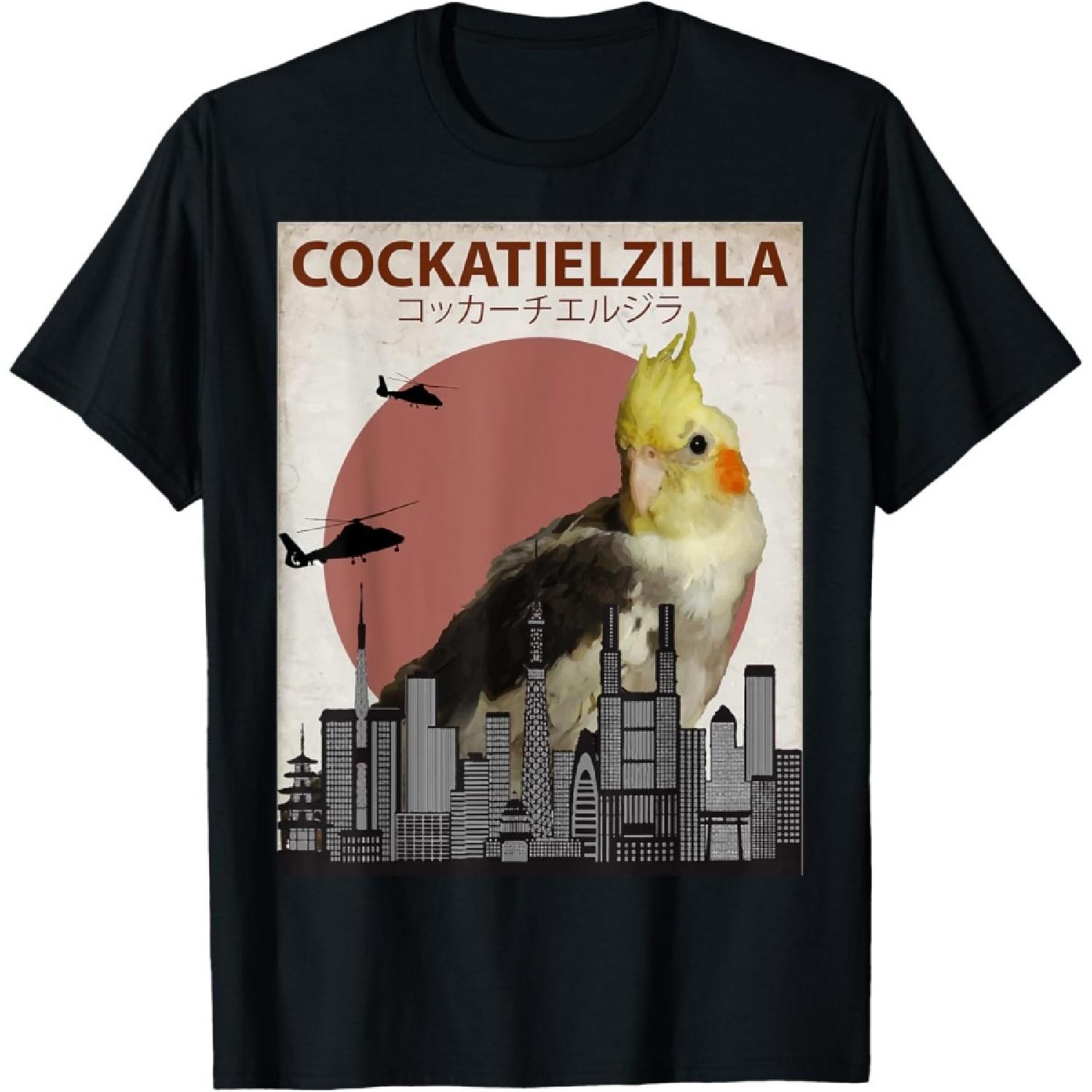 Cockatielzilla _ Funny Cockatiel T-Shirt for Cockatoo Lovers T-Shirt(1) S