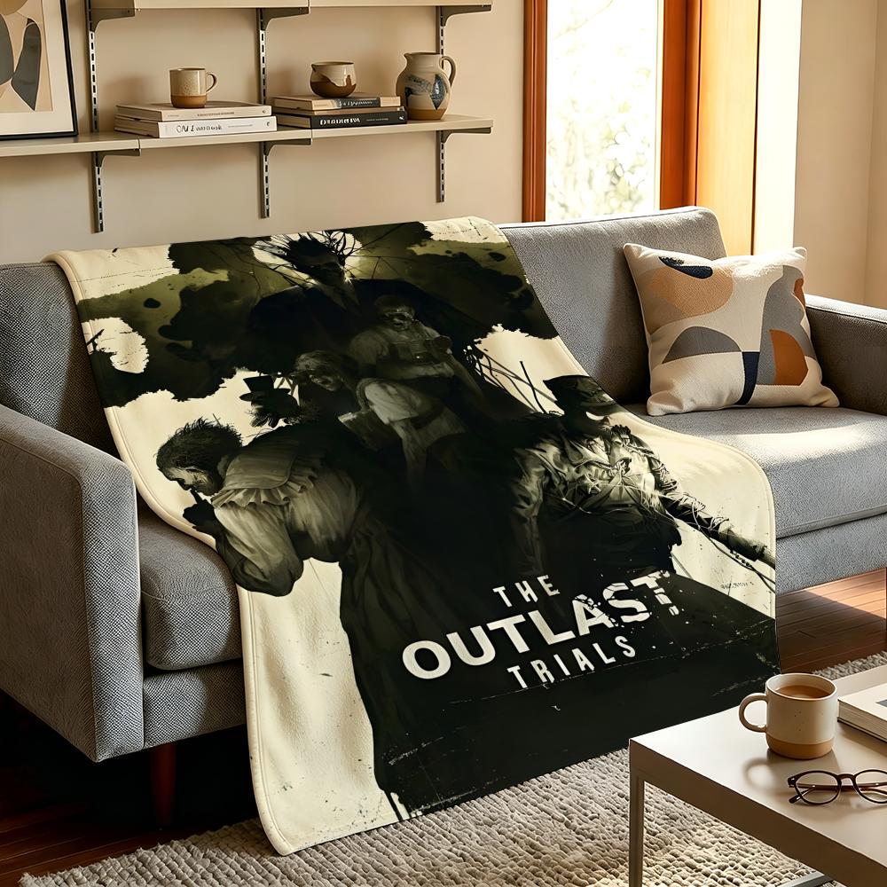 Game T-The O-Outlast T-Trials Throw High-Density Short Plush Blanket Soft Skin-Friendly for Sofa Nap Air-Conditioned Room