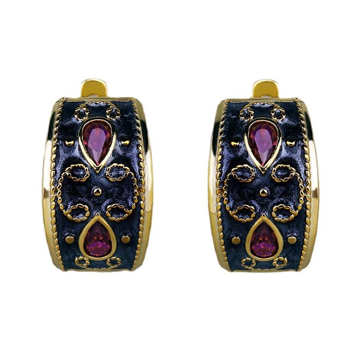 

Изысканные женские серьги, модные красные классические двухцветные серьги ручной работы с эмалью, ювелирные изделия для вечеринок