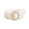White Floral Lace Waist Belt Leather Adjustable Waist Belt Fashion Accent Decor Accessory Casual Waist Strap For Jeans