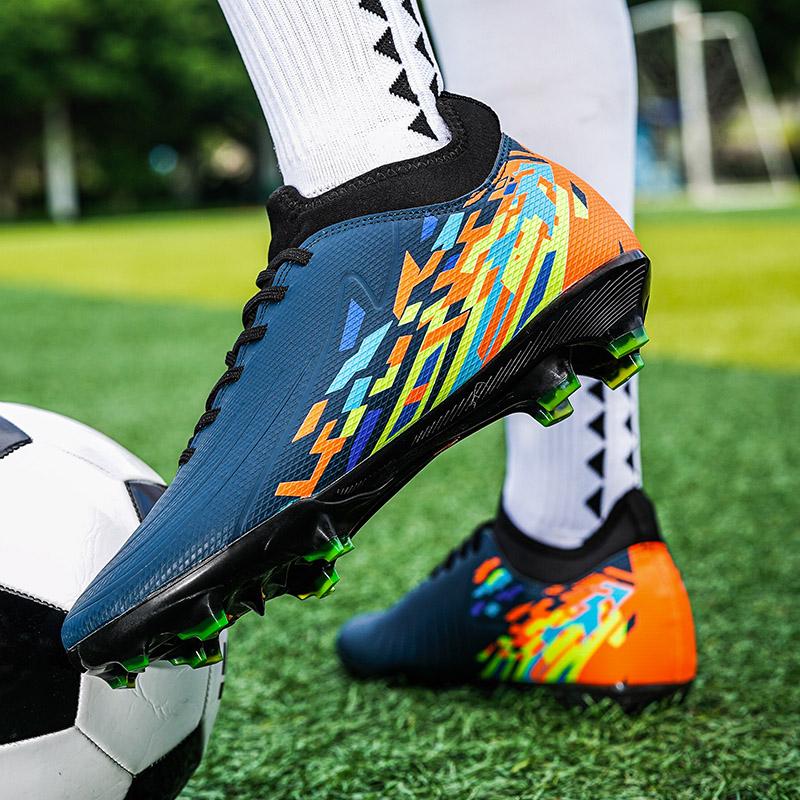 New Men Kids Soccer Shoes Cleats Football Boots Sports Long Studs Shoes for Training Competition