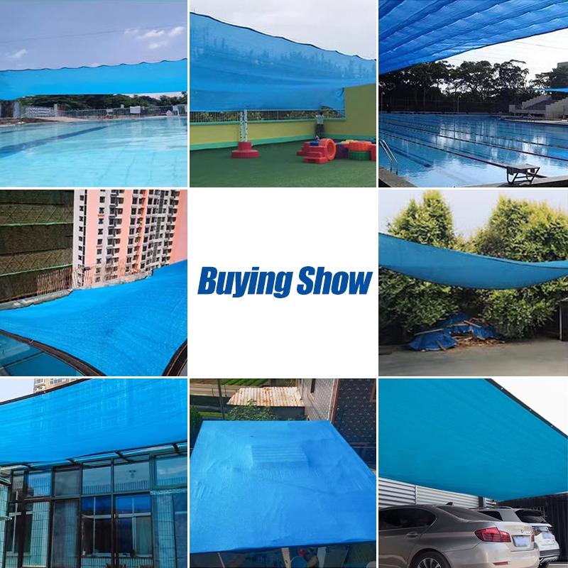 Blue Sunshade Net Thickened Shed Cloth Garden Terrace Sun Shade Sail Outdoor Pool Awning Pergola UV-Protection Sunscreen Carport