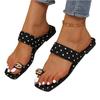 Summer Women Flat Toe Ring Flip Flop Sandals Polka Dot Pattern Casual Slip On Beach Shoes Comfortable Lightweight Footwear