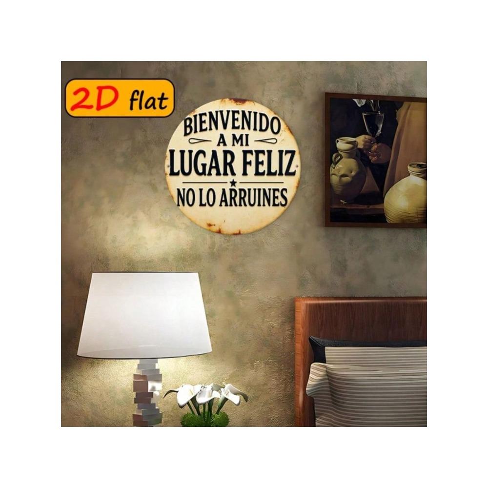 BIENVENIDO A MI LUGAR FELIZ Metal Wall Art Decor