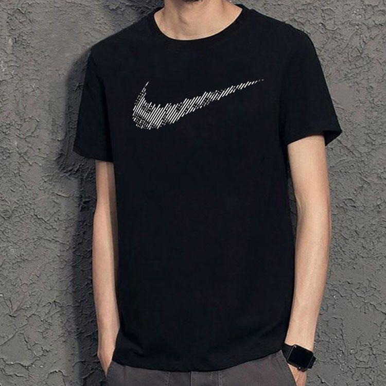 Nike T Shirts Men's Black Crew Neck Moderate Straight Fit CJ4634-010