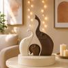 Home Décor Elephant Family Matte Finish Ceramic Figurines - (Set of 3, Matte Brown)