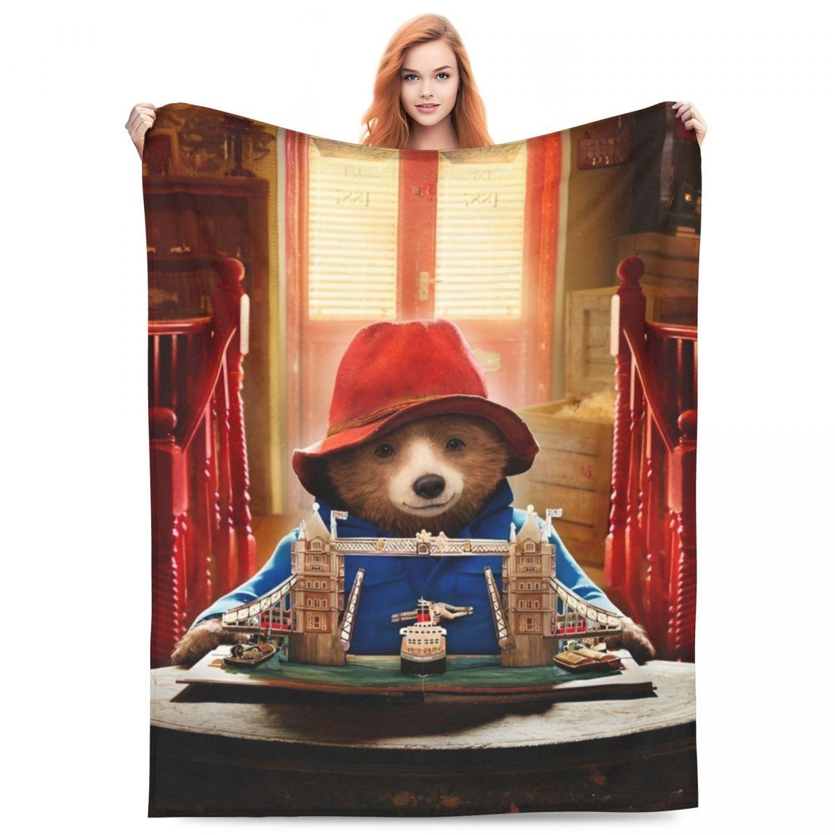 

Одеяла с изображением бурого медведя Паддингтона в Великобритании, качественные теплые мягкие покрывала для зимнего путешествия в самолете, диван-кровать, уличный тренд, покрывало 30x40in