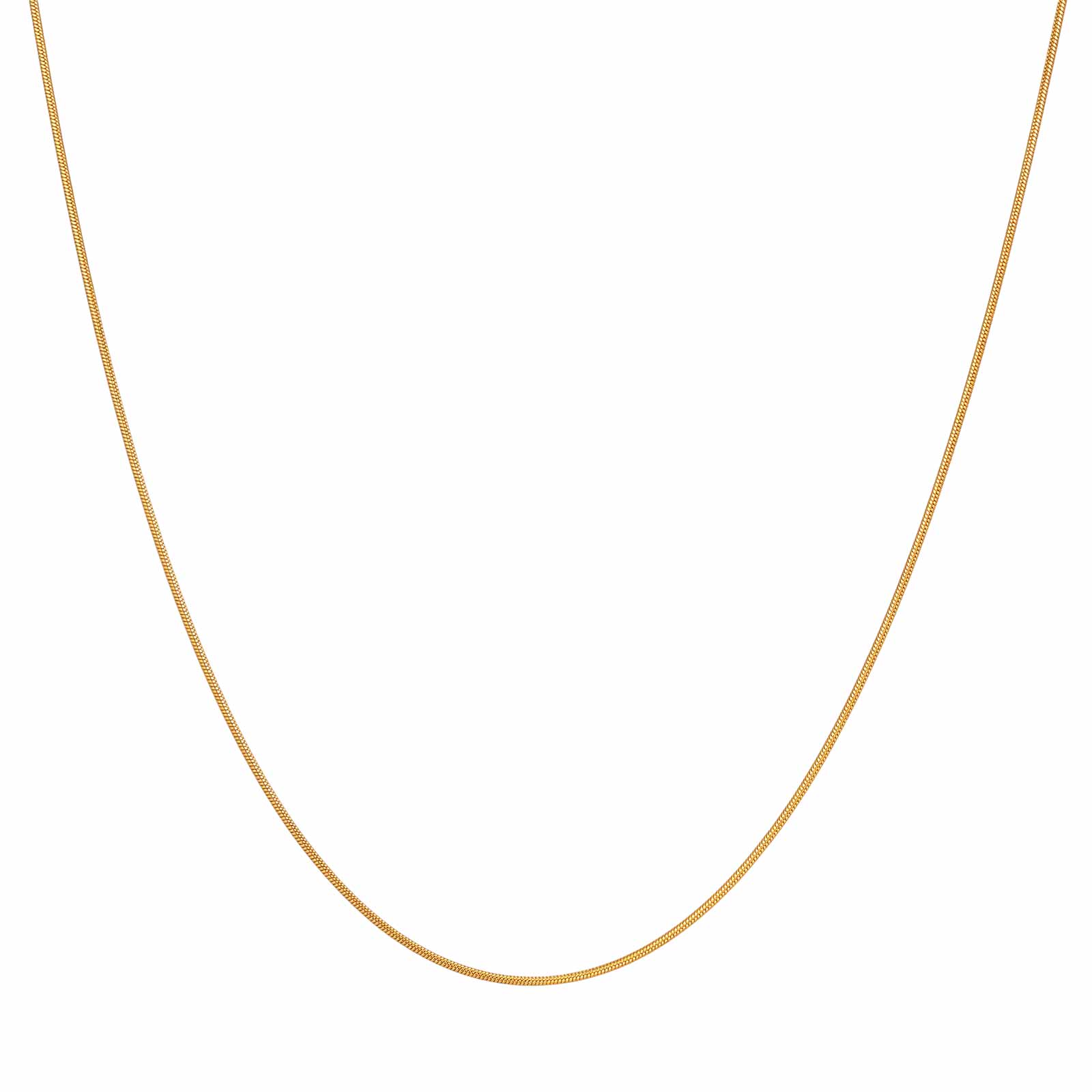 Minimalist Snake Chain Necklace, Tarnish Free 18K Gold Plated Stainless Steel Thin Versatile Base Layering Jewelry 40cm