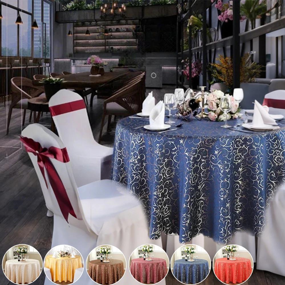 Large Round Table Covers Hotel Restaurant Tablecloth for Dining Stain-Resistant Durable Fabric Ideal for Banquets Home Decor