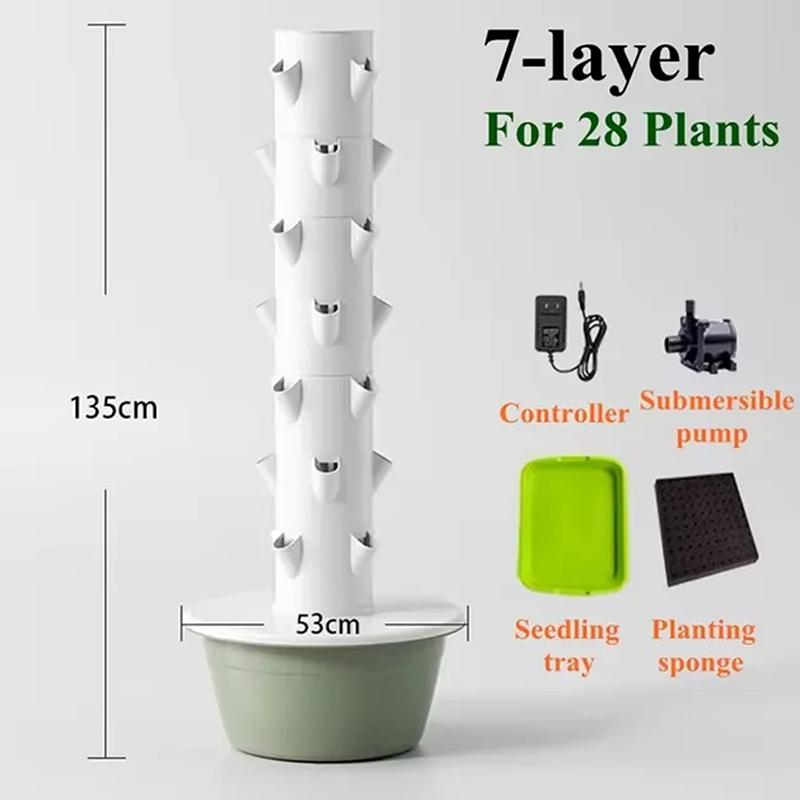 Hydroponic Growing System Indoor Outdoor Home Grow Herb Vertical Garden Tower Vegetable Planter Pot Kit DIY