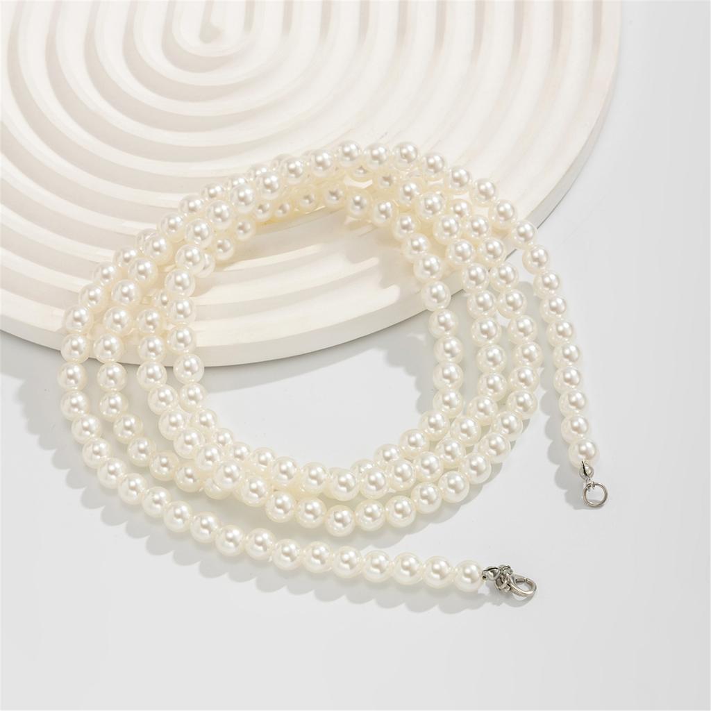 Elegant Imitation Pearls Beaded Anklet Set Bohemian Style Adjustable Pants Chain Foot Jewelry For Women Daily Wear