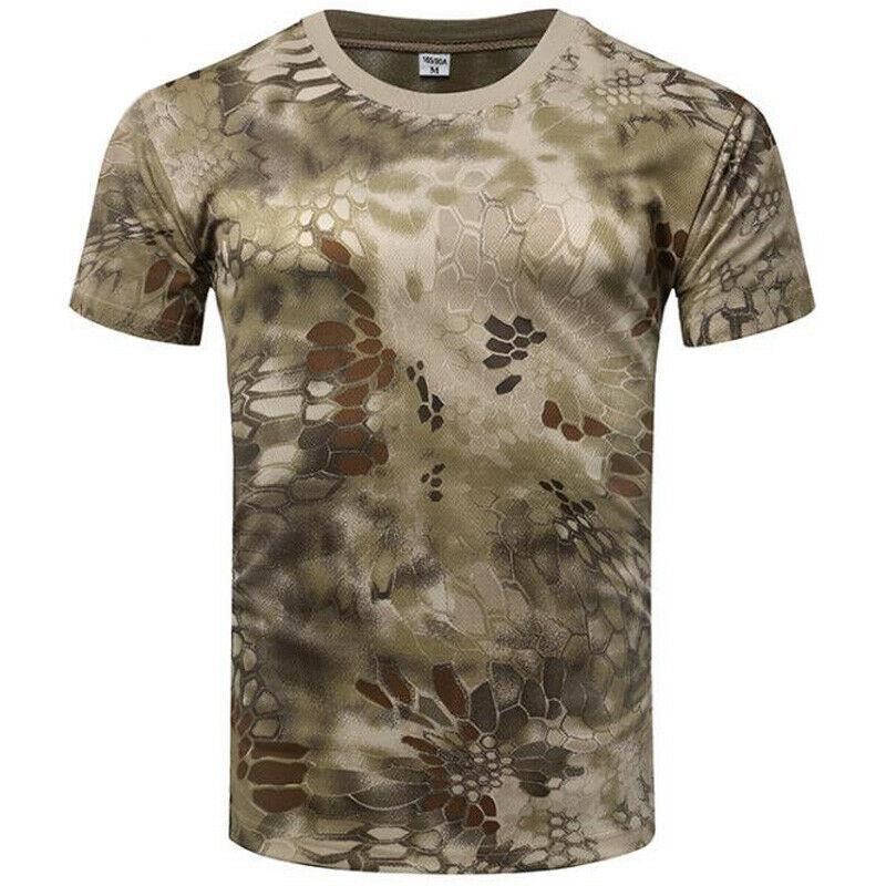 Men's 3D Printed Short Sleeve Military Camouflage T-shirt Casual Round Neck Camouflage Top Street Fashion