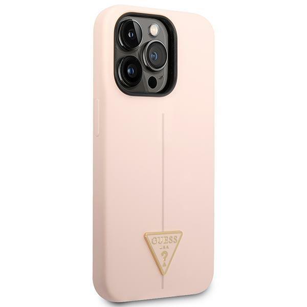 Guess Guhcp14Xsltgp Iphone 14 Pro Max 6,7 Różowy/Pink Hardcase Silicone Triangle