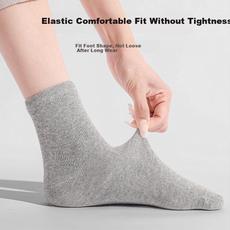 Etravel Disposable Socks for Men And Women, Breathable Sweat-Absorbing Travel Socks, White, 10 Pairs Mid-Calf Socks