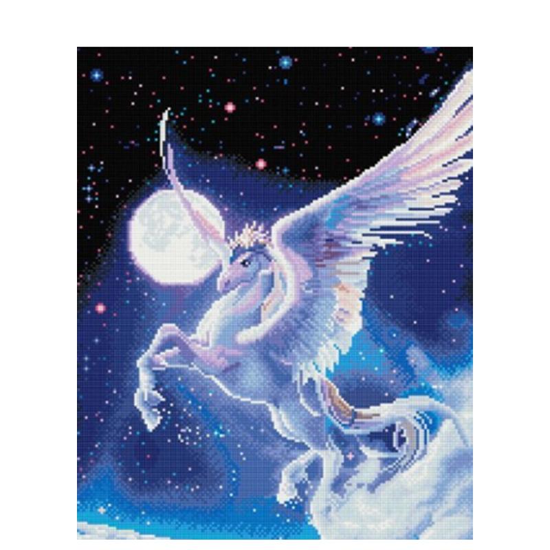 5D-Diamant-Kunst-Set zum Selbermachen, komplett, rund, Pferd, Diamant-Stickerei, Mosaik, Kreuzstich, Tier, Heimdekoration