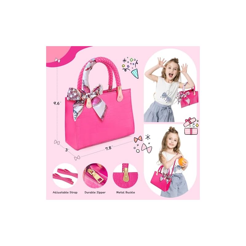 Little Girl's Wallet Pretend Play Makeup Set for Toddlers and Kids - Handbag, Pretend Play Headset, Wallet, Phone, Birthday Gift for Girls Ages 3 and