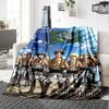 Name Custom Anime Titan Attack Print Flannel Blanket High Quality Warm Comfortable Cover for All Seasons Perfect for Gifts Home Decor