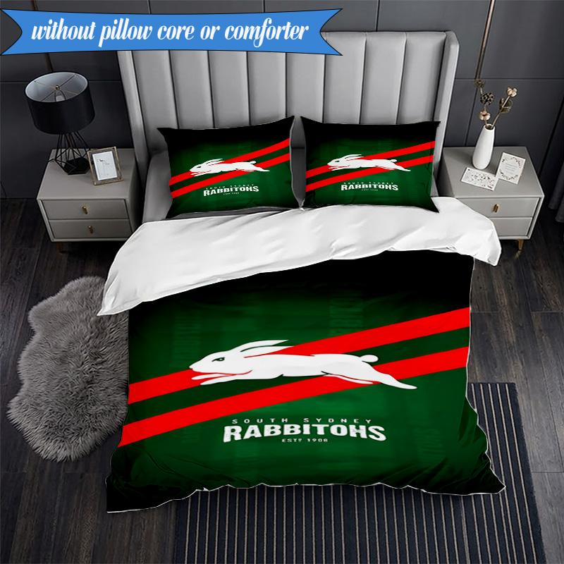 Set Lenzuola con Stampa 2D Design Logo Coniglio NRL 3 Pezzi (Include 1 Copripiumino + 2 Federe Senza Imbottitura), Decorazione camera da letto, Regalo ventilatore