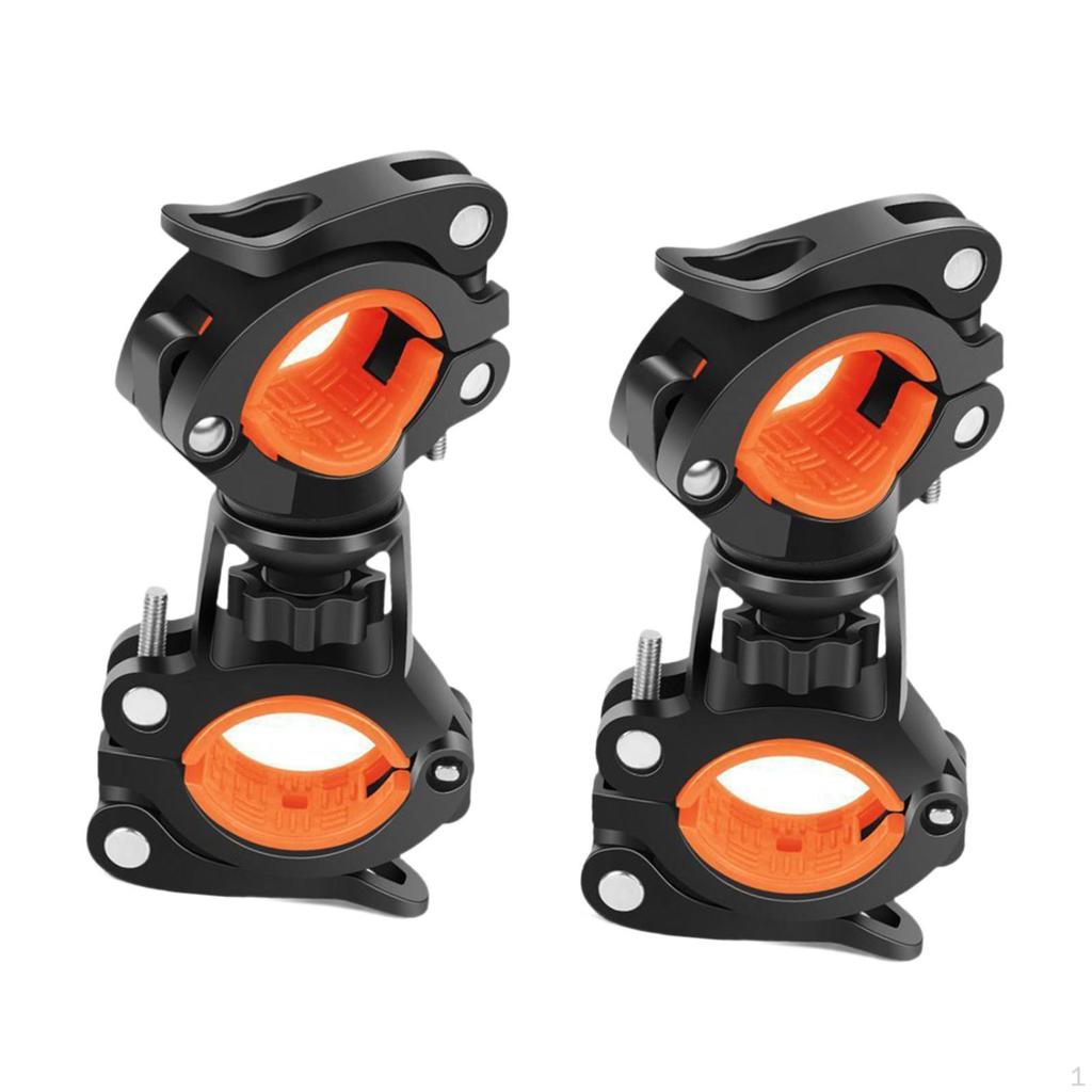 2 Pcs Bicycle Flashlight Mounts Clamp Holder for Mountain Bikes