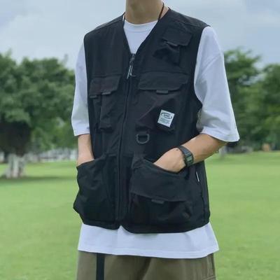Trendy Unisex Multi-Pocket Sleeveless Vest - Autumn 2023 Korean & Japanese Style