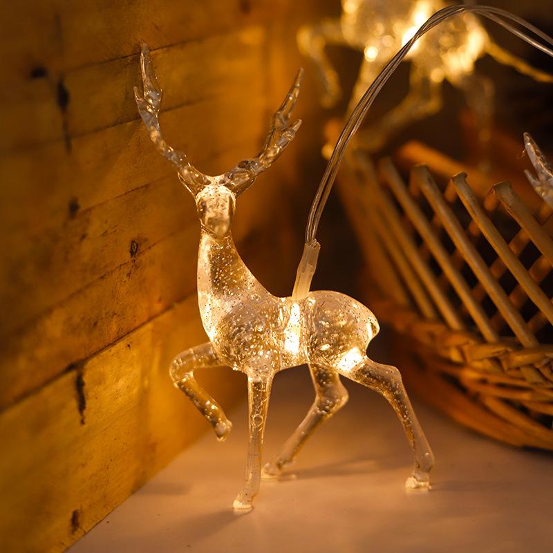 

2m 10 LED Christmas Elk String Light Battery Operated Indoor Outdoor Holiday Decor A