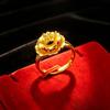 Peony Gold Ring, Open Adjustable Fashion Ring, Live Mouth Classic Vintage Ring, Wedding Engagement Accessory