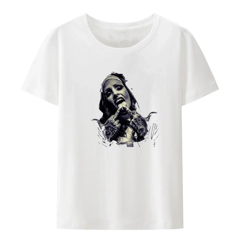 Smoking and Drinking Nuns Religious T-shirt, Cute Unisex T-shirt Short Sleeved Summer Crew-neck Plus Size Breathable Clothing