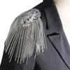 Handmade Tassel Shoulder Board Vintage Rhinestone Epaulet New Shoulder Epaulettes  Unisex