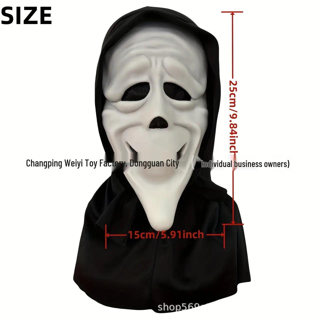 Scream 6 Costume Skull Mask: White Ghost Face Latex Headgear for Halloween Cosplay