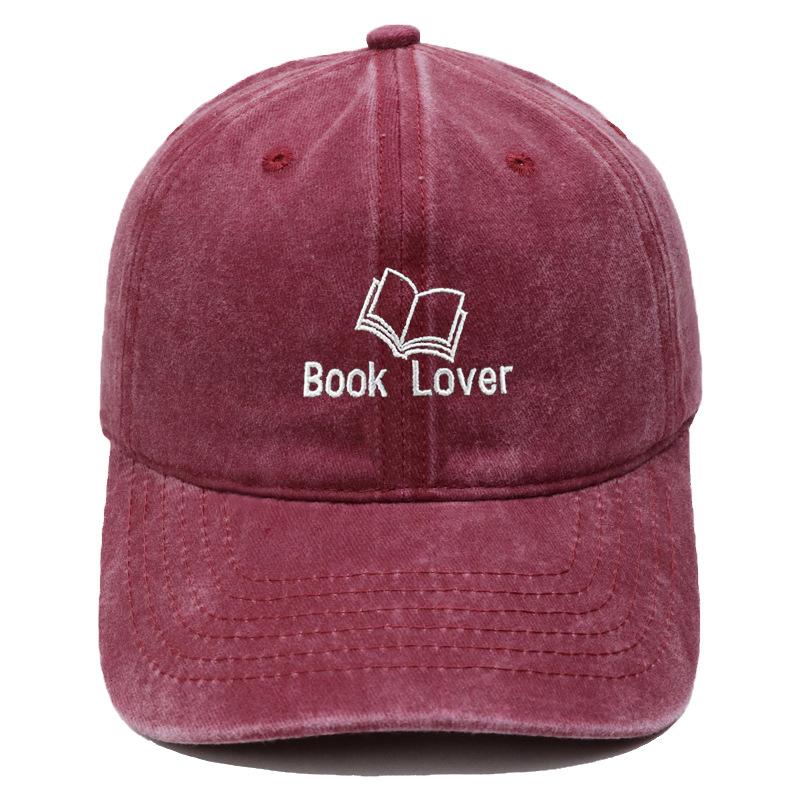 New Book lover embroidered baseball cap washed retro men's and women's casual versatile sunshade cap