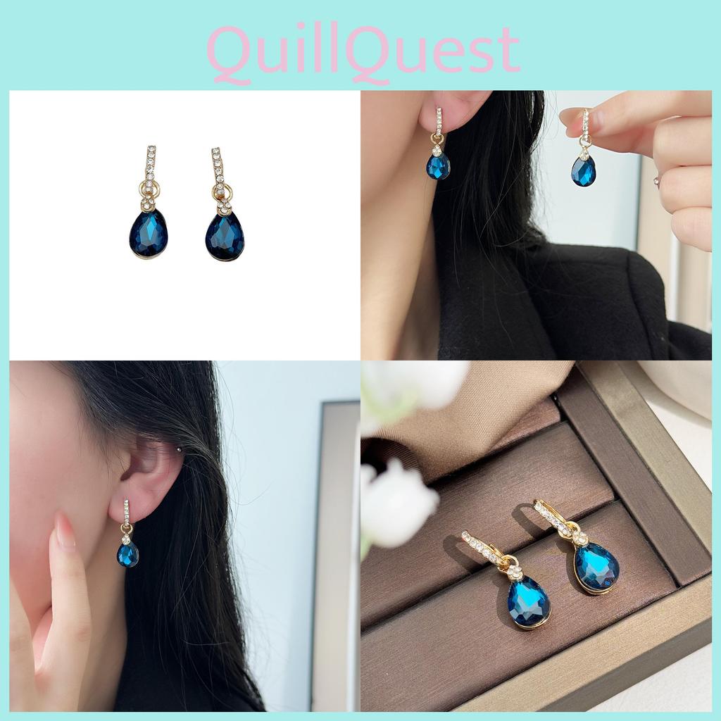 Water Natural Drop Earrings For Women With Alloy Material And Design Elegant