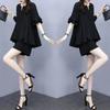 Fat Fashion Suit, Summer Style, Age-reducing, Plus-size Women's Clothing To Cover Belly, Slimming, Casual Two-piece Set
