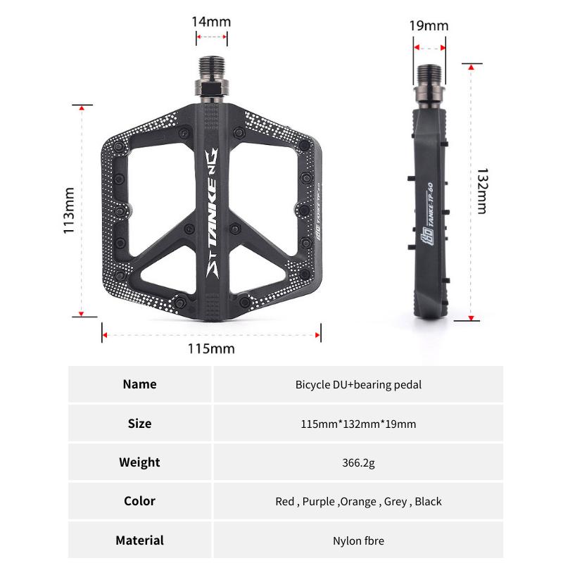 Ultralight Nylon MTB Bicycle Pedals Widen Non-slip DU+1 Bearing Flat Platform Pedals Mountain Road BMX Bike Cycling Accessories