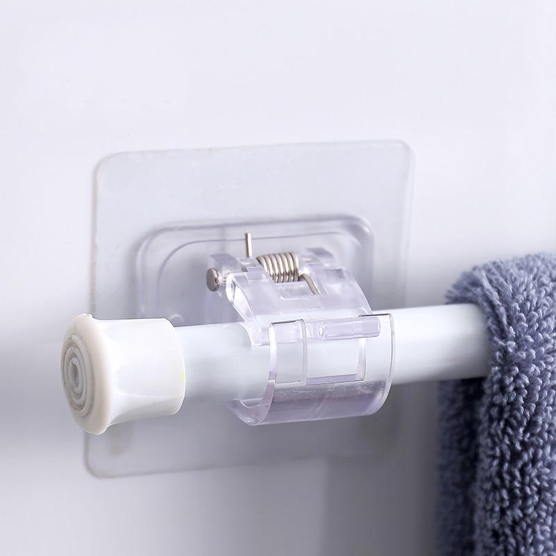 Adhesive No-Drill Curtain Rod Bracket Clip for Doors