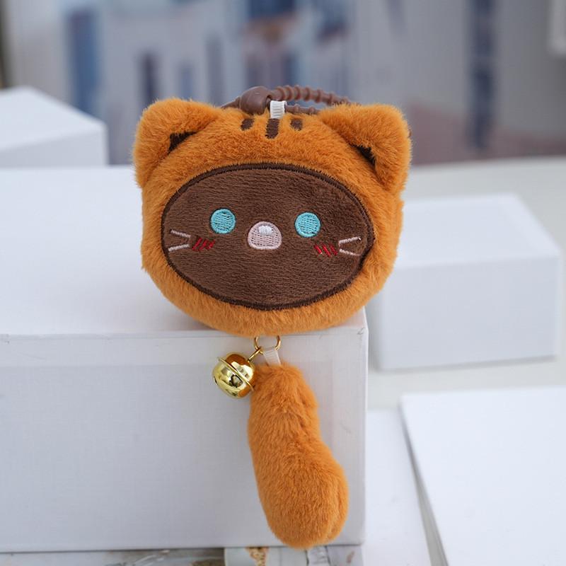Adorable Cartoon Plush Cat Keychain Soft Pp Cotton Filling Cute Toy For Students