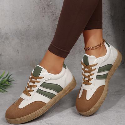 Ladies' Casual Sports Shoes - Contrasting Stripes, Comfortable To Wear All Season, Versatile for All Seasons, Comfortable Fabric Lining