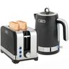 Sleek Textured Kettle and Toaster Set - Black