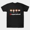 Men Black Print T-shirt Love Supernatural No-Cut Transfer Paper Print Cotton Tshirt