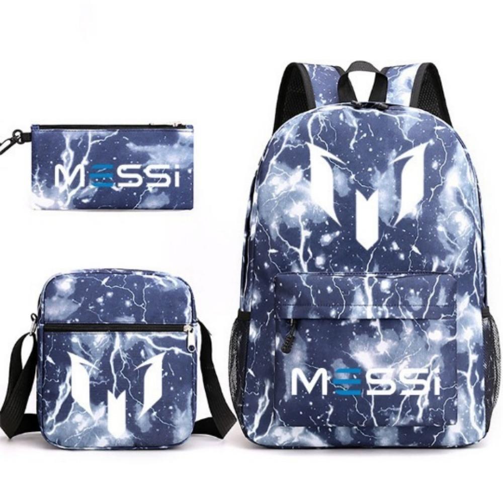 CR7C Luo Backpack Sports Peripheral Printed Backpack Children's Student School Bag Shoulder Bag Pencil Bag Three-piece Set