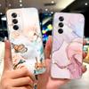 For Cover Oppo Reno12 Pro CPH2629 / Reno 12 5G CPH2625 Phone Case Colorful Flower Butterfly Lxuru Women Fashion Soft Siliocne