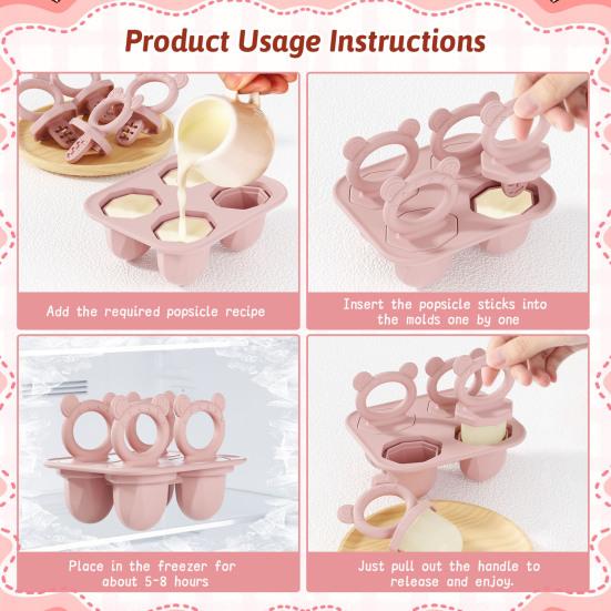 Silikon Baby Tenningsispinneform BPA-fri Fryserbrett for Frukt Yoghurt Tåler Oppvaskmaskin Morsom Tyggeleke