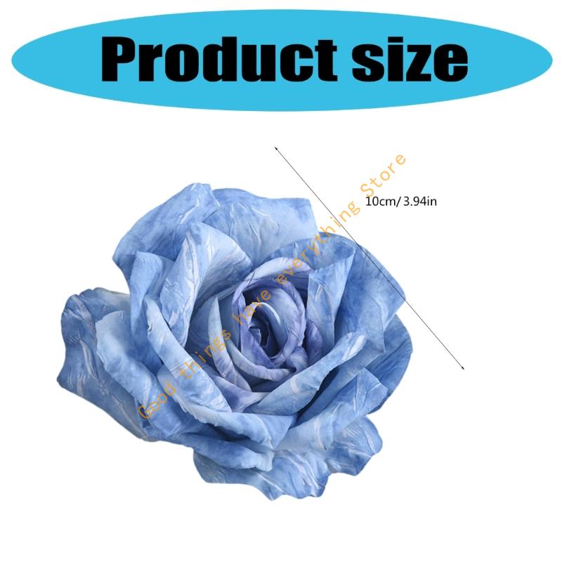 55KF 2PCs Faux Roses Curtain Tiebacks For Window Treatments Durability Polyester Fabric Decorative Clip Holders