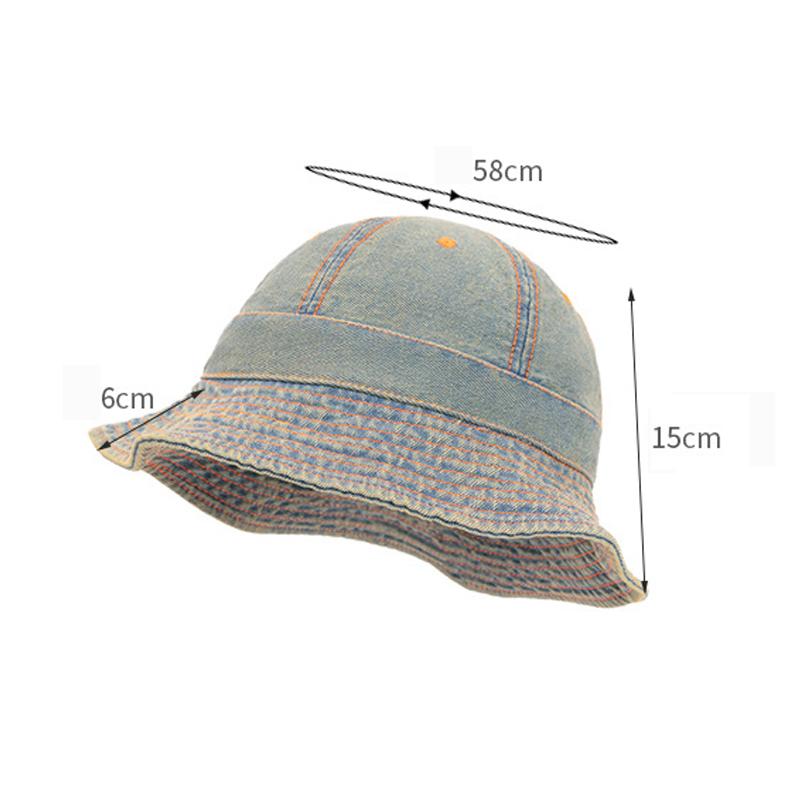 Denim Fisherman Hat Women's Vintage Sun Protection Hat Basin Hat