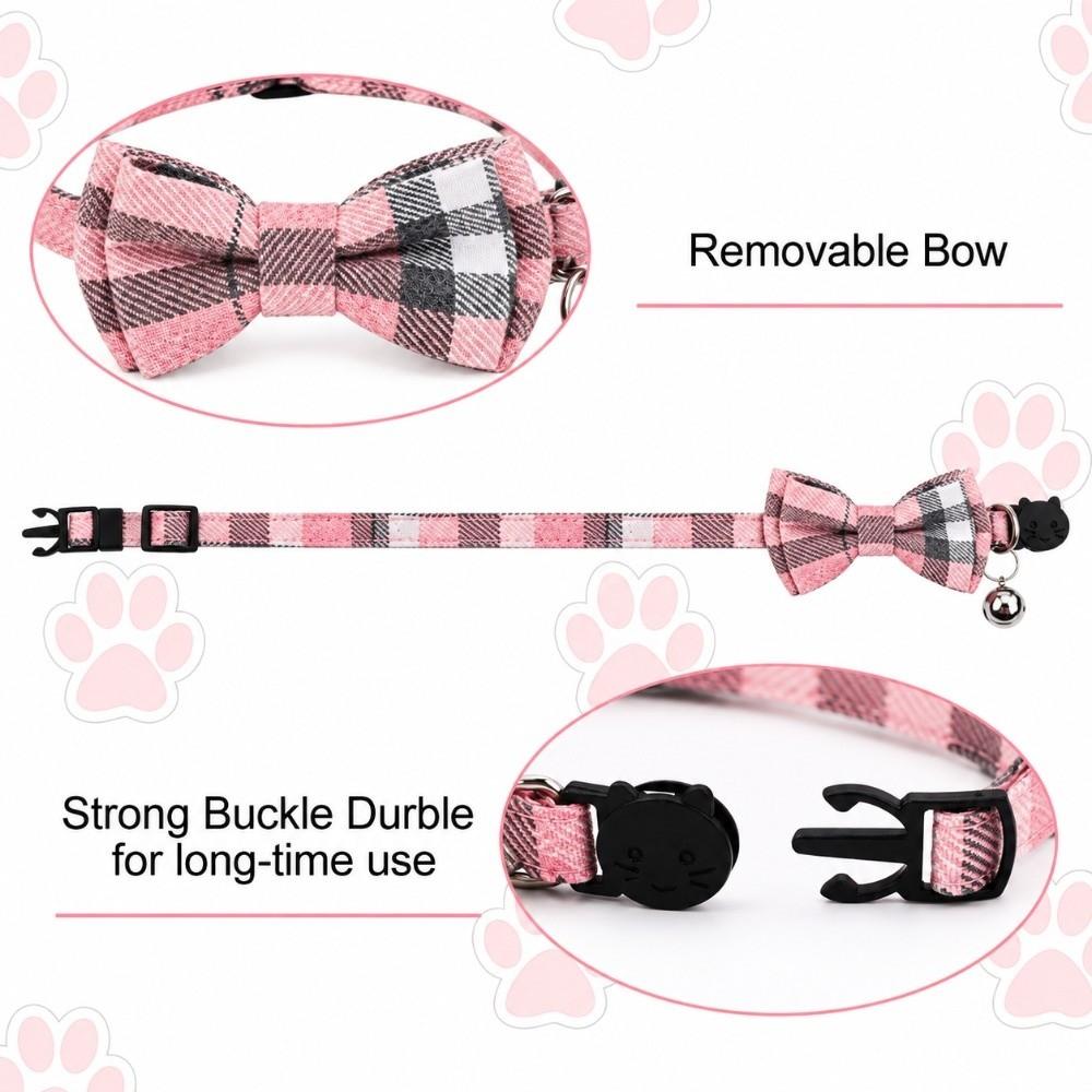 Bowknot Cat Collar Plaid Kitten Collar Decorative Bowtie Collar  Kitty