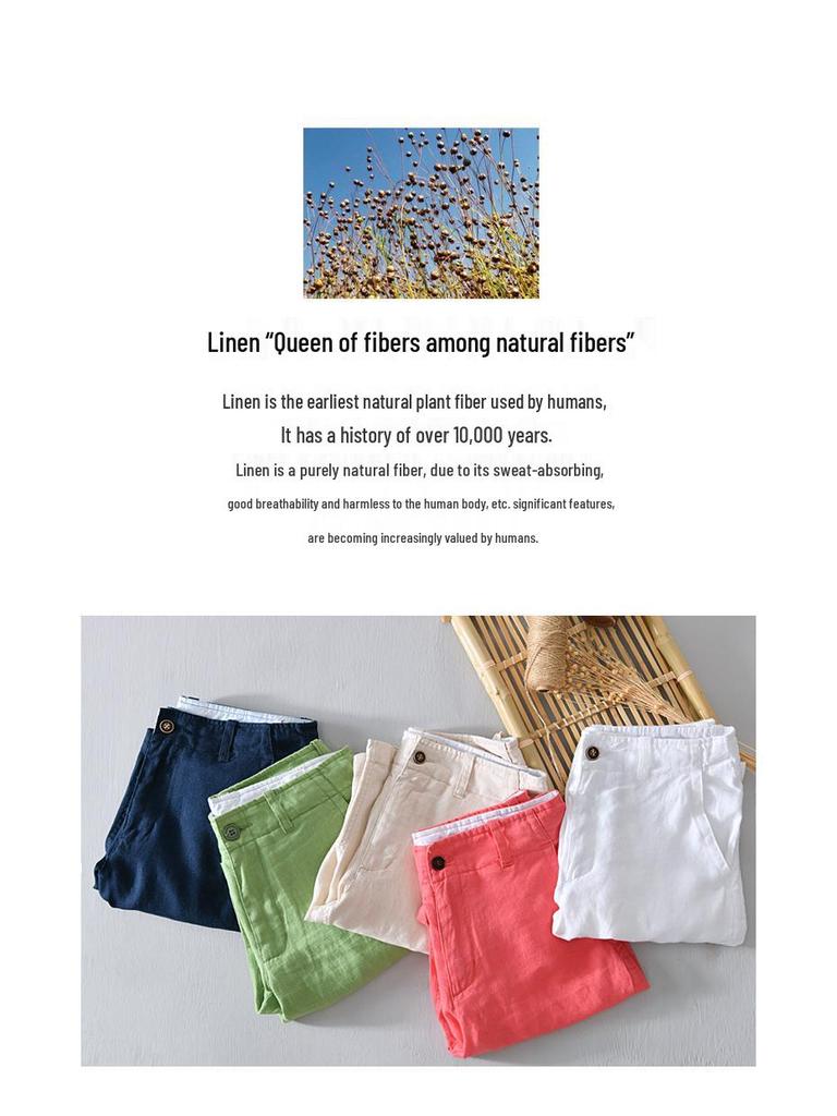 Men's Lightweight Linen Casual Shorts - Breathable, Versatile, Loose Fit Beachwear