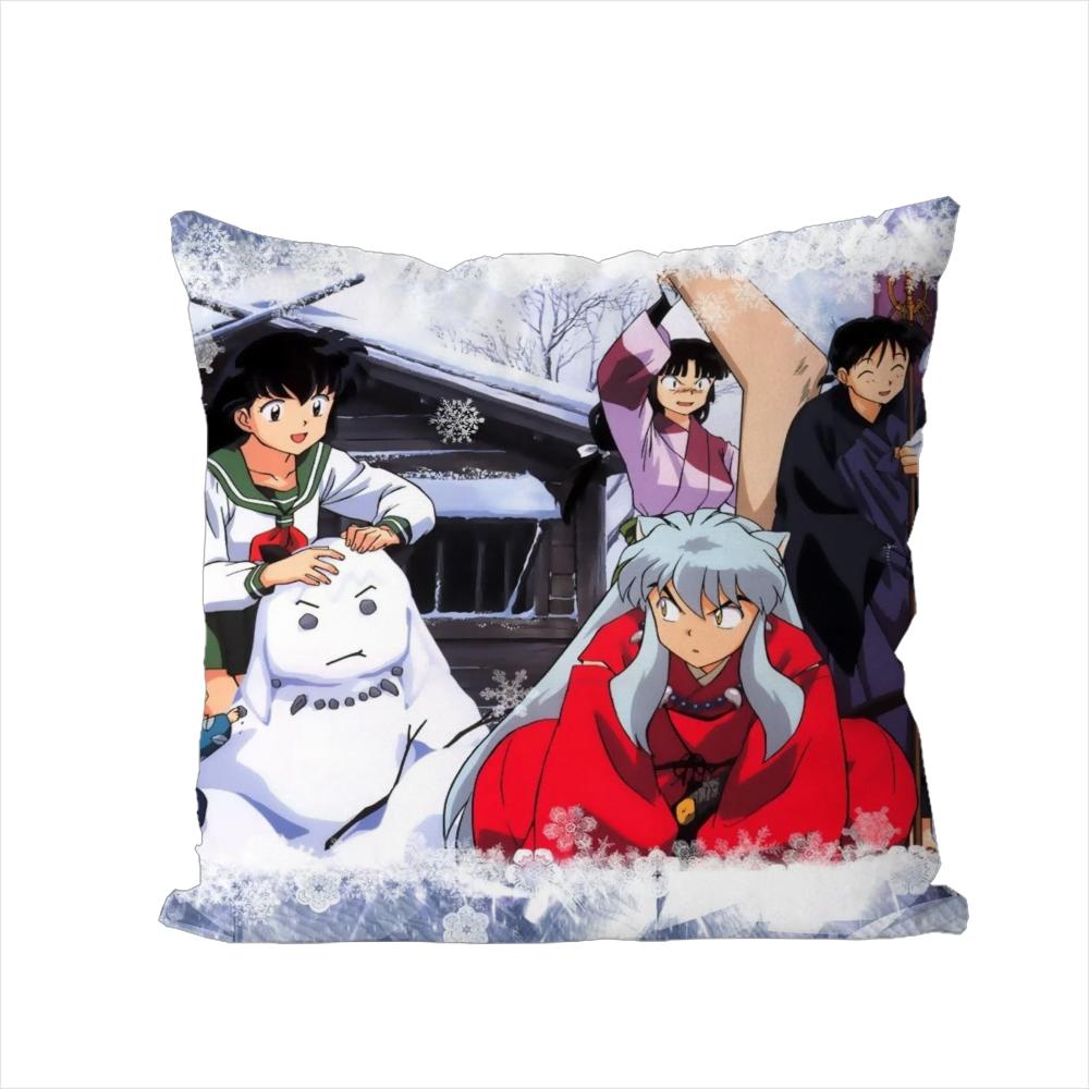 Inuyasha Pillow Case For Car Sofa Decorative Home Doublesided Print Plush Square Throw Pillow Cushion Cover