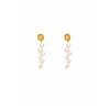 Baroque Special-shaped Freshwater Pearl Earrings Women's Fashion Temperament Elegant Long Petal Pearl Fringed Stud Earrings