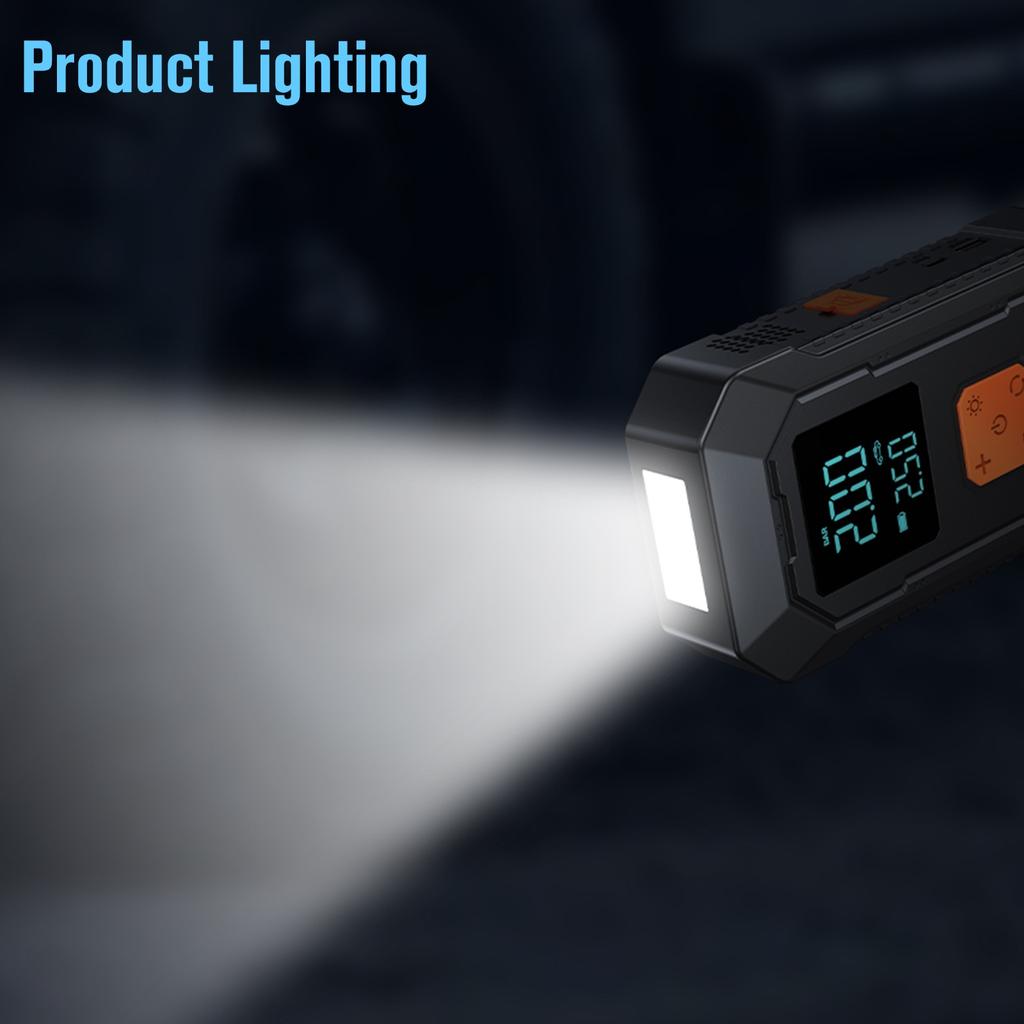 The Ultimate Roadside Solution: All-in-One Air Compressor & Jump Starter Powerhouse | Ready for Any Challenge
